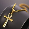 thumbnail image 3 of Retro Ankh Necklace Egyptian Cross Necklaces & Pendants Jewelry 14K Yellow Gold Vintage Crux Ansata Prayer Jewelry, 3 of 7