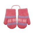 thumbnail image 2 of Sailboat Warm Knit Gloves Soft Stretch Mittens Cute Snowflake Thick Mittens Winter for Boy Girl Cold Weather Hot Pink One Size, 2 of 4