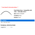 thumbnail image 2 of Front Brake Hose - Compatible with 1955 - 1959 GMC 350-8 1956 1957 1958, 2 of 2