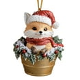 thumbnail image 2 of Feltree Cute Fox Acrylic Christmas Tree Ornament - Decorative Hanging Pendant for Holiday Decorations and Gift Giving, 2 of 8