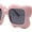 Pink - Black, variant on Bubbly Hazy Cloud Shape Rectangle Funky Runway Sunglasses Purple - Black