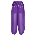 thumbnail image 6 of Kaerm Tribal Belly Dance Pants for Women Baggy Arabic Harem Pants Halloween Party Performance Dancewear Purple One Size, 6 of 7