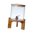 thumbnail image 1 of jifeng Distributeur de Baril de Boisson en Verre avec Robinet en Acier Inoxydable Rangement Jus de Citron 5 L, 1 of 9
