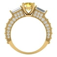 thumbnail image 4 of Clara Pucci 14K Yellow Gold 2.33ct Yellow Three-Stone Ring for Women, 4 of 8