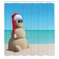 thumbnail image 3 of Ambesonne Summer Shower Curtain, Photo of a Sandy Snowman, 69"Wx84"L, Multicolor, 3 of 5