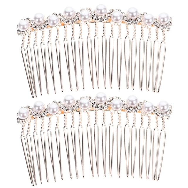 2pcs Bridal Side Hair Combs Rhinestone Hair Combs Wedding Bride Hair Accessory Head Jewelry