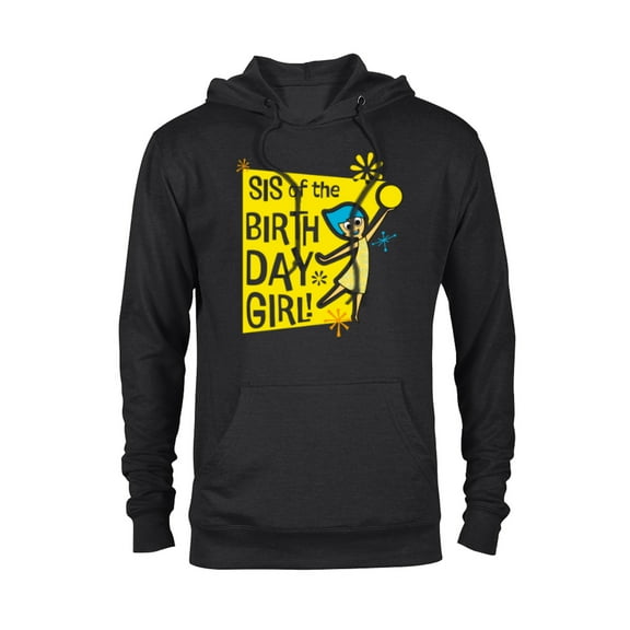 Disney and Pixar’s Inside Out Joy Sis of the Birthday Girl - Pullover Hoodie for Adults - Customized-Black