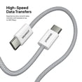 thumbnail image 5 of Powertek Fashion USB-C to USB-C Cable 6ft Gray, 60W Fast Charging Type-C Braided Cable for iPhone 15 and Newer, Galaxy, iPad, Tablets & USB-C Devices, 5 of 8