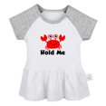 thumbnail image 1 of Hold Me Funny Dresses For Baby, Newborn Babies Animal Crab Pattern Skirts, Infant Princess Dress, 0-24M Kids Graphic Clothes (Gray Raglan Dresses, 18-24 Months), 1 of 4