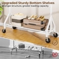 thumbnail image 5 of Heavy Duty Clothes Rack Load 450 LBS, Metal Garment Rack, Standing Rolling Clothing Rack for Hanging Clothes with Sturdy Wheels & Shelves, Portable Closet Wardrobe Rack,White, 5 of 17