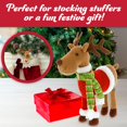 thumbnail image 2 of Muñeco de peluche de reno de 12 pulgadas para mascotas navideñas, lindo juguete de Rudolph con abrigo y bufanda, decoraciones de animales, grandes regalos para niños, intercambio de fiestas navideñas, 2 of 5