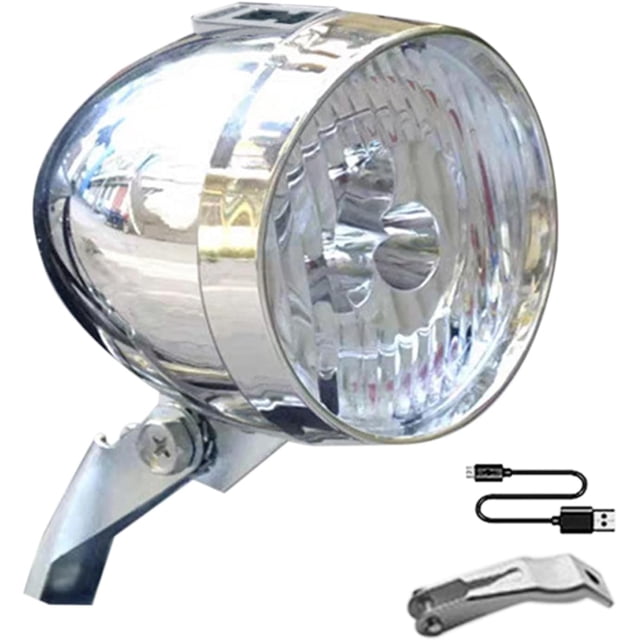 Vintage Retro Bicycles Bikes Front Light,USB Charging Headlight with 3 Led Bulbs,Rechargeable Retro Classic Bikes Headlight for Riding at Night