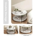 thumbnail image 4 of White Round Coffee Table, 2-Tier Coffee Table with Storage, Small Center Table for Living Room, Home Office Apartment, 4 of 6