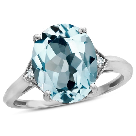Tommaso Design� Large Oval 12x10 Sky Blue Topaz 3 Stone Trillion Setting Ring