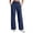 Navy, variant on Leggings for Women Plus Size High Waist Wide Leg Trousers Pleated Solid Pants Summer Casual Outfits with Pockets