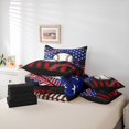 thumbnail image 6 of Manfei Baseball 7-Piece King Bedding,Rustic Usa Flag King Bed in a Bag,Red Black Stripes Decor,Black Reversible, 6 of 7
