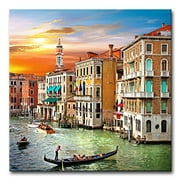 Wall Art Decor Poster Painting On Canvas Print Pictures Scenic Views Of Venice Canal Boat Italy Town Landscape Framed Picture For Home Decoration Living Room Artwork