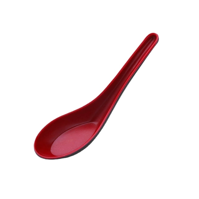 HBFAGFB Red And Double Color Handle Soup Spoon, Meanium Plastic Material, Imitation Porcelain Style