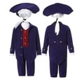 thumbnail image 3 of Toddler Boy Outfits Boys Lawyer Tailcoat Role Play Clothes Set with Jacket Pants Vest Hat Boys' Clothing Sets Blue 9-10 Years, 3 of 5