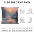 thumbnail image 5 of Orinice Snowy River Sunset Full Moon Graphic Decorative Pillow Cover Zipper Closure Aesthetic Decor Winter Theme 1PC 18x18in, 5 of 5