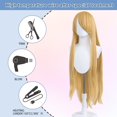 thumbnail image 3 of Peluca UTIEHD de 100 cm de largo, universal, para cosplay de anime, color rubio dorado, 3 of 6