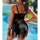thumbnail image 4 of Traje de baño de dos piezas Nikou con flecos Cuello en V para mujer, 4 of 6