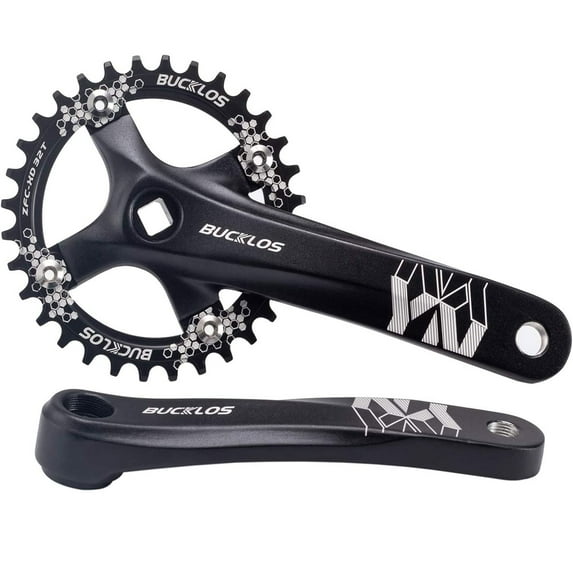 BUCKLOS 104 BCD Mountain Bike Single Speed Crankset 170mm MTB Square Taper Crankset and Chainring