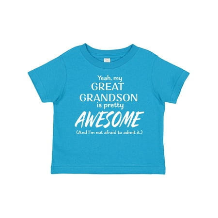 

Inktastic Yeah My Great Grandson is Pretty Awesome Boys or Girls Toddler T-Shirt