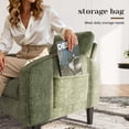 thumbnail image 3 of Romorgniz Mid Century Modern Accent Chair, Lounge Armchair with Extra Thick 6.3" Cushion & Side Pockets, Comfort Chair for Living Room, Bedroom, Apartment, Small Space, Forest Green, 3 of 9
