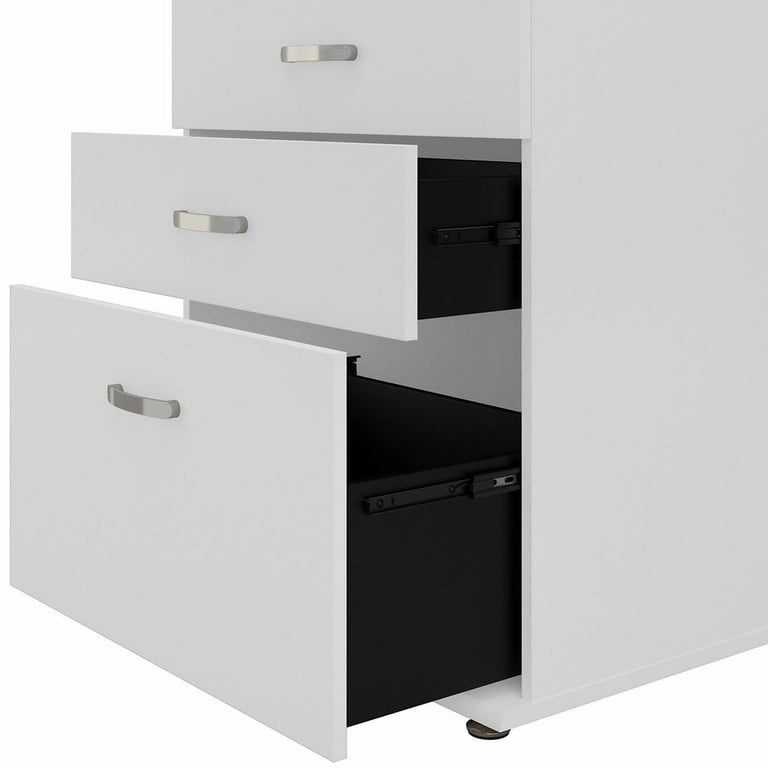 Bush® Business Furniture Universal Tall Storage Cabinet With Doors And  Shelves, White, Standard Delivery