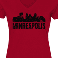 thumbnail image 4 of Inktastic Minneapolis Skyline Grunge Women's V-Neck T-Shirt, 4 of 5
