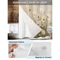 thumbnail image 3 of No Hook Cloth Fabric Shower Curtain with Snap in Liner, Vintage Flowers Waterproof Shower Curtains Set with See Through Top Window, Farm Daisies Watercolor Graffiti Art Bath Curtains Shower 72"x78", 3 of 6