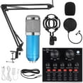 thumbnail image 4 of Podcast Microphone Bundle, BM800 Microphone Kit with Live Sound Card, Condenser Microphone & DJ Mixer with Adjustable Mic Suspension Scissor Arm, Shock Mount & Filter for Studio Recording & Broadcas, 4 of 7