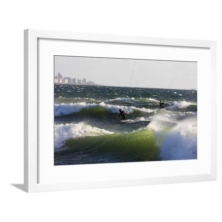 Kite surfing, Cape Town, Western Cape, South Africa, Africa Framed Print Wall Art By Christian