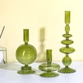 thumbnail image 1 of Juego de 3 portavelas de cristal Rtteri Groovy Wavy, color verde, 1 of 7