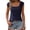 *Navy, variant on Women's U-Neck Short Sleeve Top ,Solid Color Casual Slim Tee Orange,Womens Plus M