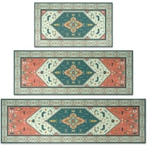 Boho Kitchen Rug Sets 3 Piece with Runner Non Slip Kitchen Rugs and Mats Washable Kitchen Mats for Floor Thick Kitchen Floor Mat Carpet Runner Rugs