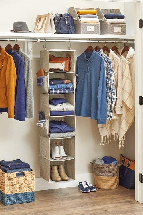 Better Homes & Gardens Charleston Collection 6 Shelf Closet Organizer, Grey