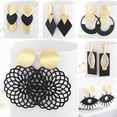thumbnail image 2 of WYBU, pendientes de gota dorados de estilo veraniego para mujer, pendientes colgantes largos negros geométricos, joyería triangular, pendientes, bisutería Tan Jianjun unisex, 2 of 2