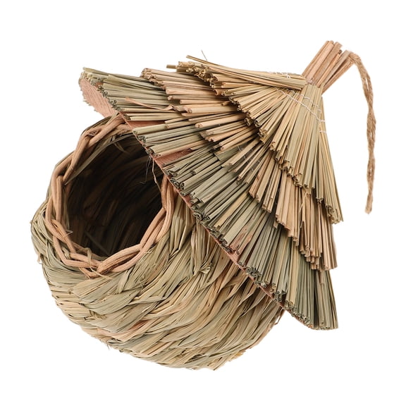 FOMIYES Handcrafted Birdhouse Made of Natural Straw, Perfect for Outdoor Hanging, Garden Decoration, and Backyard Use