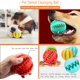 thumbnail image 3 of Pelota de juguete para perros, no tóxica, resistente a las mordeduras,perros, alimentos para mascotas, comedero para masticar dientes, bola de limpieza, verde, paquete de 2, azul y amarillo oso de fresa Juguete, 3 of 4