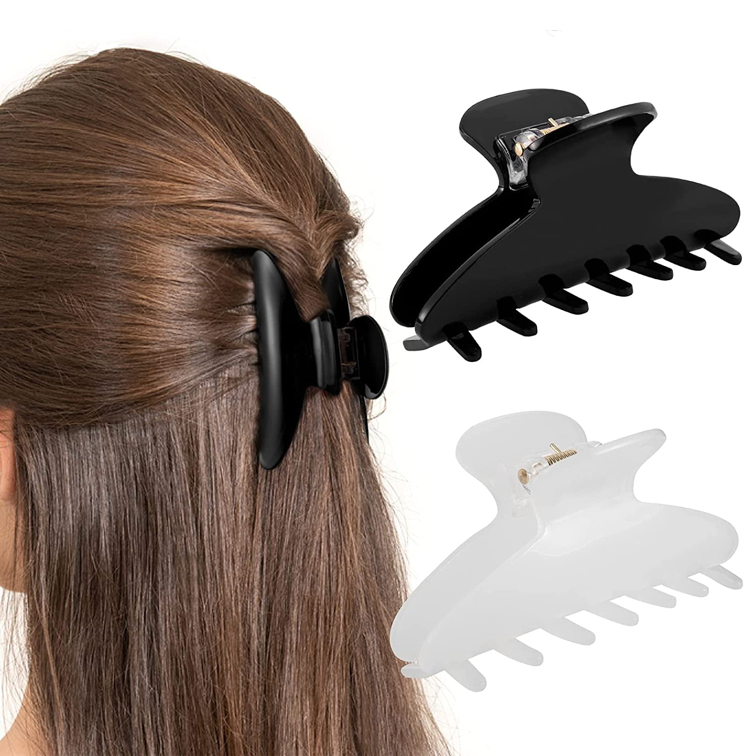  Inch Hair Clip Black White Claw Clips Cellulose Acetate Medium Non-slip  Jaw Clips Strong Grip Hair Clamps for Women Thin Hair Half Bun Updo Fashion  Accessories As Gifts. | Walmart Canada