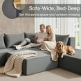 thumbnail image 6 of LUXAPA 140"Corduroy Sectional Sofa for Living Room, Comfy Cloud Couch with Movable Ottomans, Grey, 6 of 8