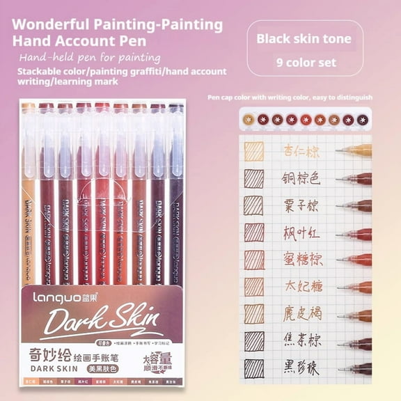 9 Colors Gel Pens for Drawing, 0.5mm Fine Point Pen, Diary Scrapbook Painting DIY Gel Pen Set Coloring Book Drawing Doodling Pen