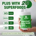 thumbnail image 4 of Zammex Bone Broth Protein Powder 14.3oz, Beef Superfood Bone Broth Hydrolyzed Collagen Peptides Type I& III With Vitamin D, 30 Servings, Turmeric Flavor, 4 of 8