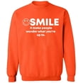 thumbnail image 2 of OXI Crewneck Sweatshirt - Smile It Make People, Basic Casual Sweatshirts for Men's and Women Fleece Sweatshirt Long Sleeve - Orange X-Large, 2 of 2