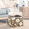 thumbnail image 3 of Yayeee Collapsible Cube Storage Bin with Lid Fabric Closet Decorative Basket with Handles, Brown Floral, 3 of 7