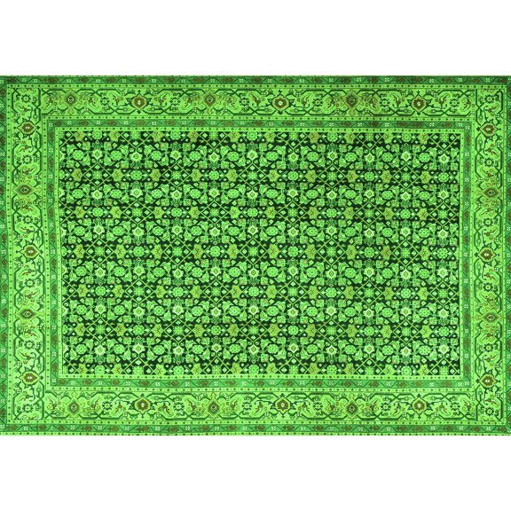 Ahgly Company Indoor Rectangle Persian Green Traditional Area Rugs, 5' x 7'