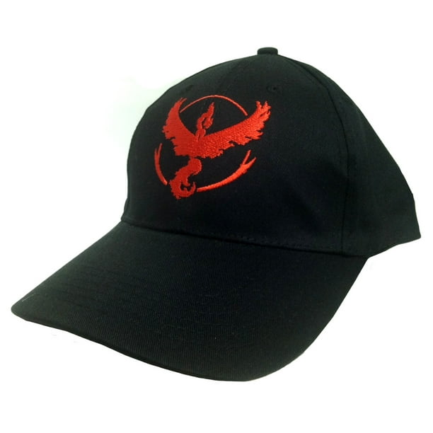 Team Valor Black Hat Red Logo Pokemon Go Costume Cosplay Baseball Cap Team Gym Walmart Com