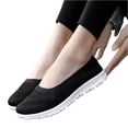 thumbnail image 3 of HTHLVMD Mesh Slip-On Walking Shoes, Breathable Comfort Sneakers, No-Tie Casual Shoes, Women's Slip On Walking Knit Loafer Flat Sneaker for Women Lightweight Breathable Walking Shoes, Black 5.5, 3 of 5